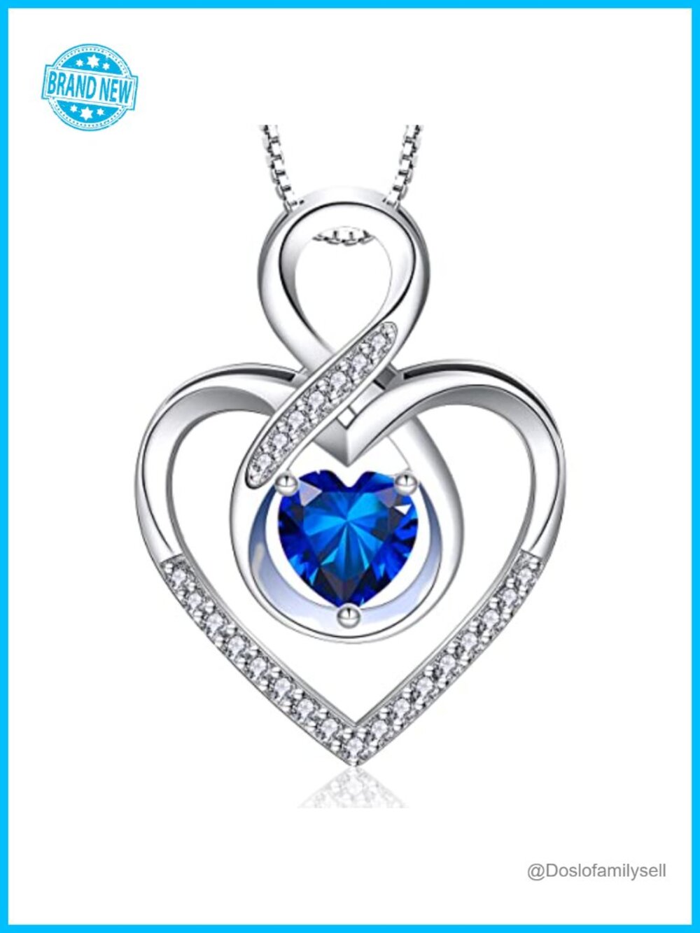 Infinity Heart Pendant Necklace 925 Sterling Silver CZ Fine Jewelry Gift for